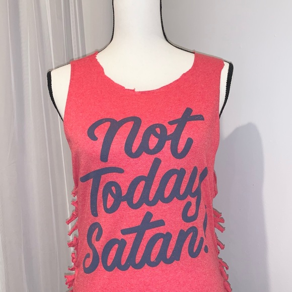 ANTI SOCIAL Not Today Satan distressed ripped T-Shirt women’s size medium - Picture 7 of 8